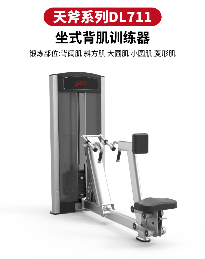 DORTE多尔特力量器械天斧系列DL711坐式背肌训练器